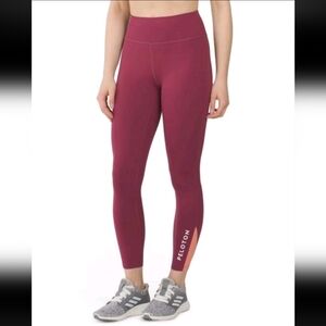 PELOTON | Women's Maroon Move Rib Insert High-Rise Ankle Length Leggings